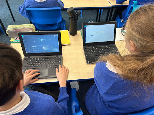 Sandcross students using the CENTURY AI-powered platform