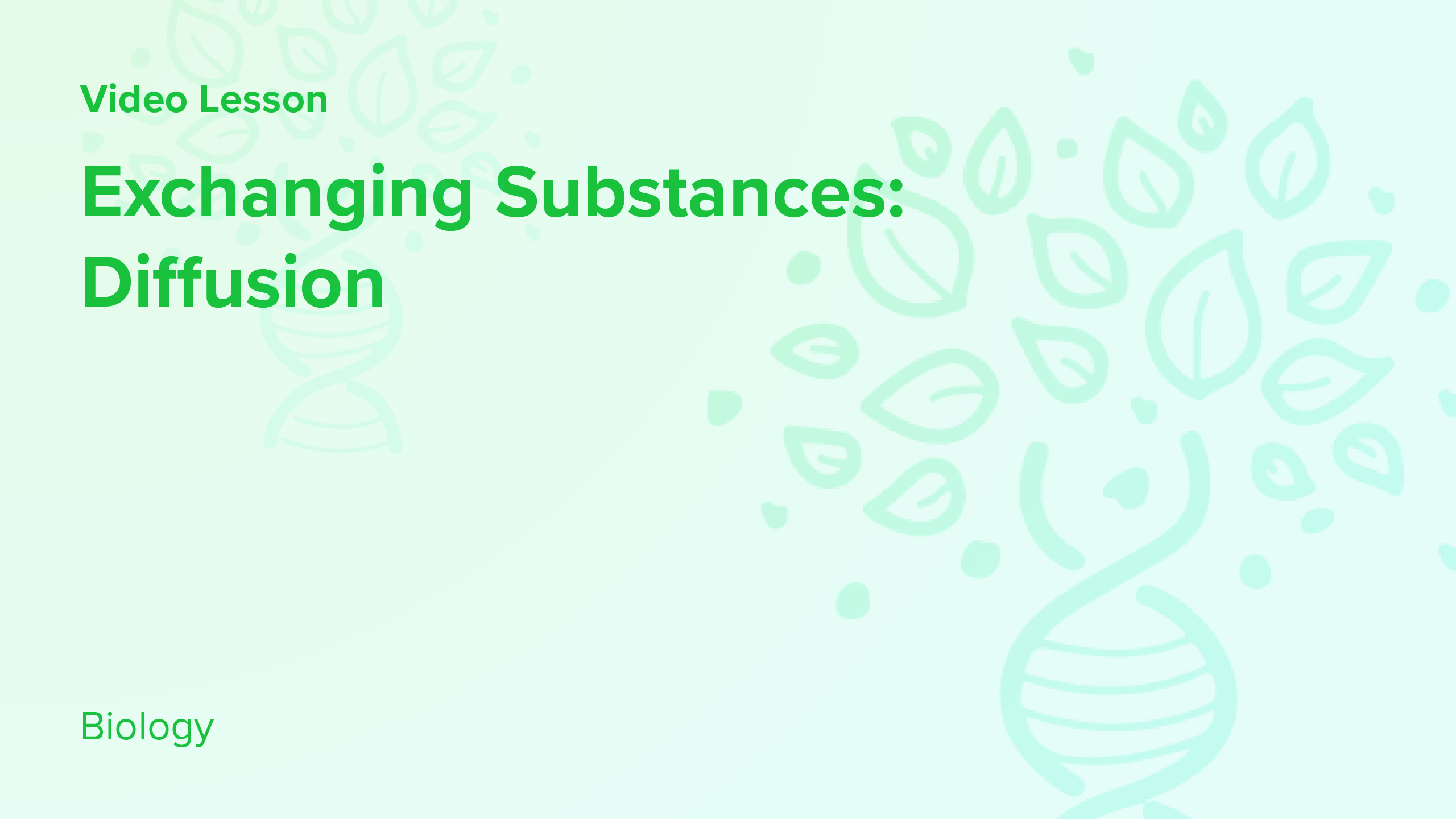 Exchanging Substances: Diffusion - CENTURY