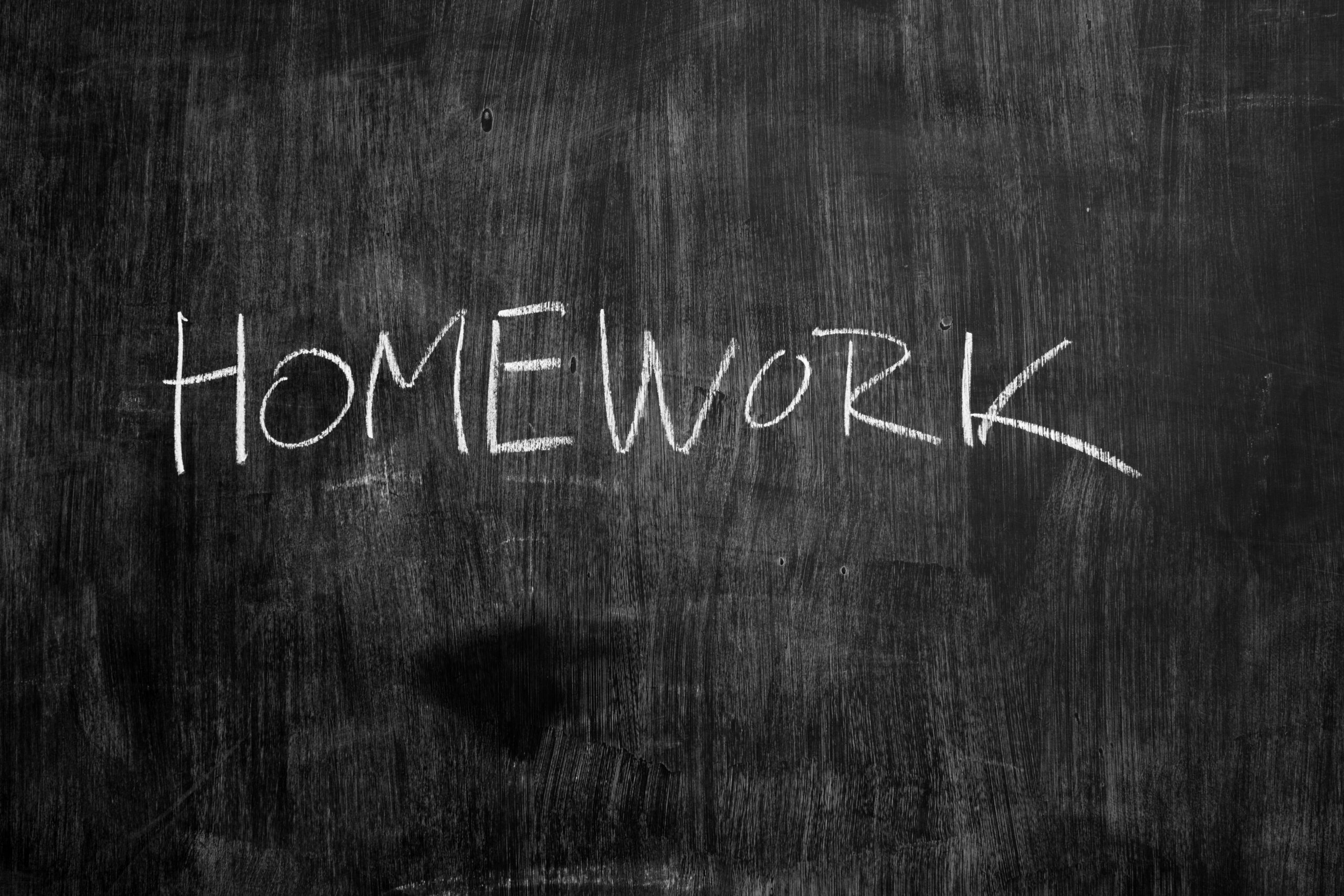 Homework on the blackboard