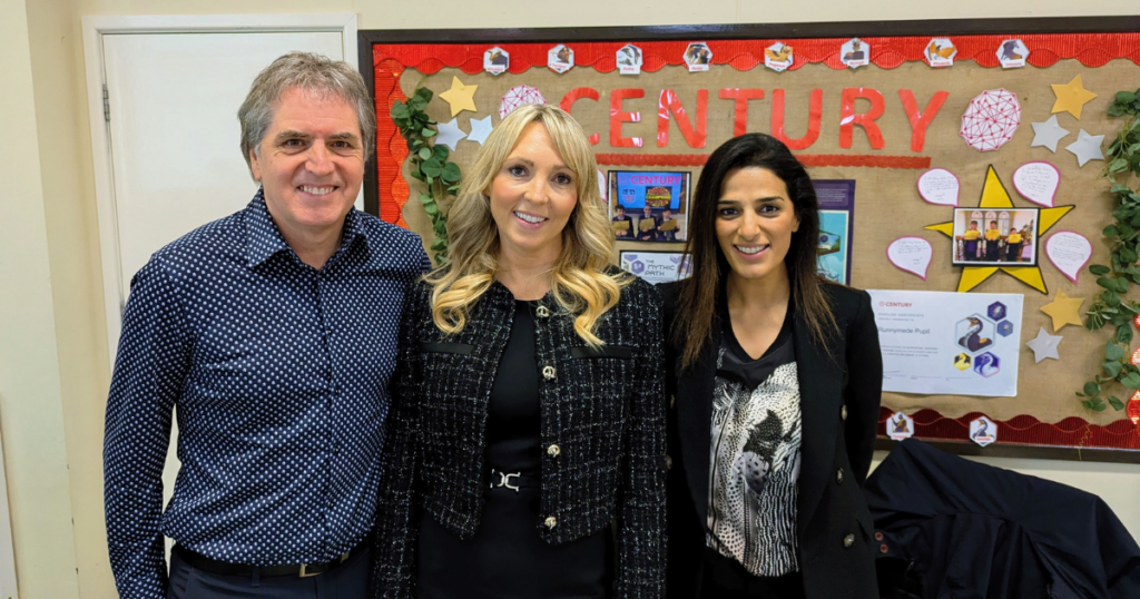 Mayor Steve Rotheram, Kate Peaston and Priya Lakhani stand together smiling