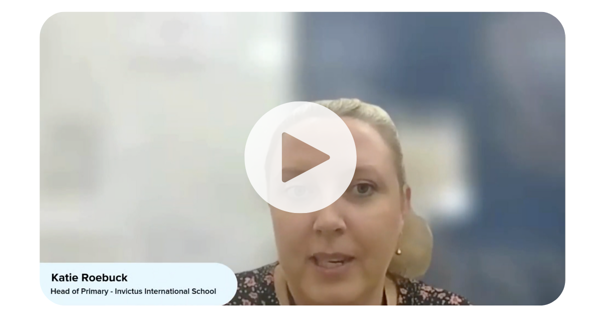 Katie Roebuck speaks in a video about Invictus International School's experience of using CENTURY's AI-powered teaching and learning platform