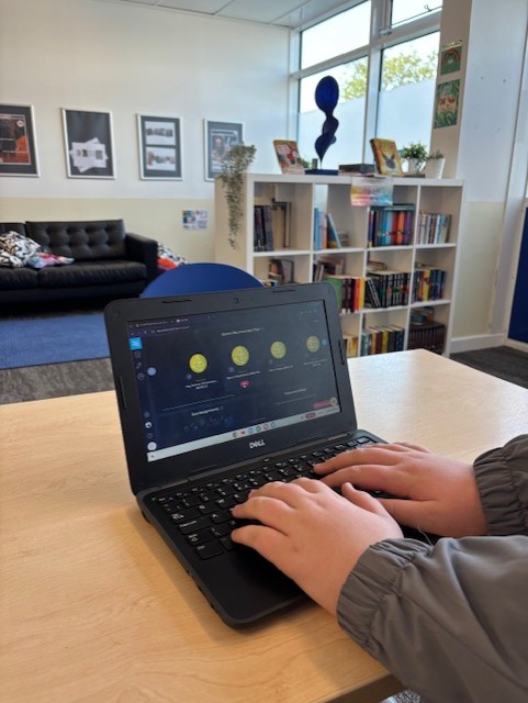 Student using CENTURY, the AI-powered teaching and learning platform at Consilium Evolve AP